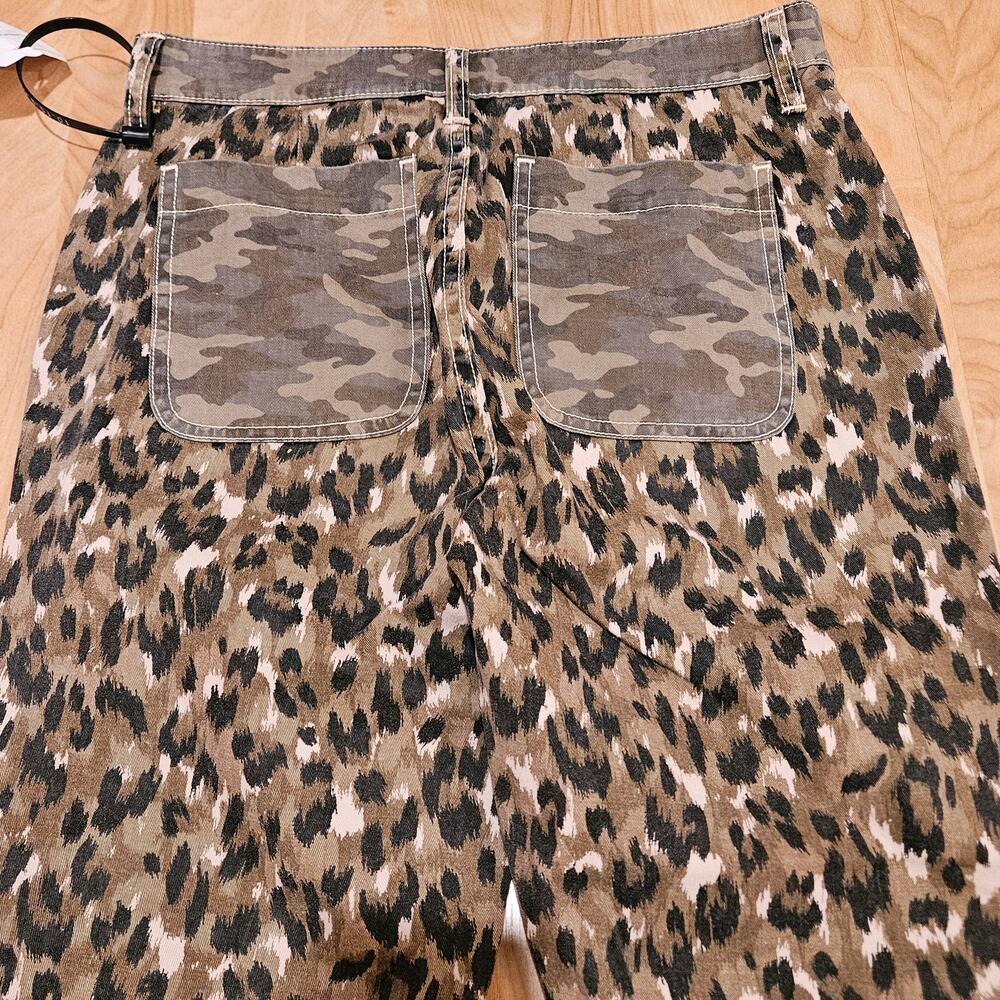 Current/Elliott Clean Weslan Pants Womens 26‎ Leopard Camo Print Cargo Utility - Picture 9 of 14
